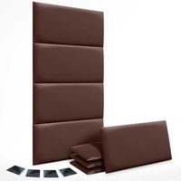dhome juego de 8 paneles tapizados de polipiel premium pack autoadhesivos para pared acusticos absorbentes proteccion chocolate 50x40cm x8