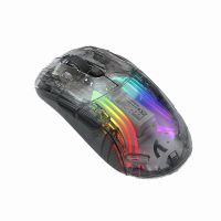 kinsi x2 raton optico gaming inalambrico rgb 2400dpi transparente negro
