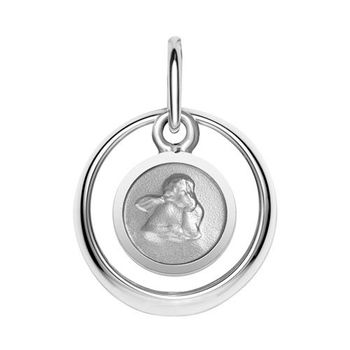Anillo de bautizo de plata 925 colgante ángel pulido