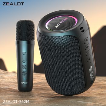 Máquina de Karaoke ZEALOT-S62M, Sistema de Altavoces Portátil con Bluetooth 5.3, con 1-2 Micrófonos Inalámbricos, Regalos para el Hogar, la Familia y Festivales