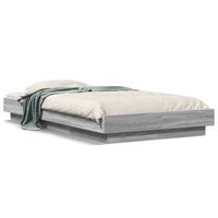 cama individual  cama para adultos  estructura de cama con luces led madera gris sonoma 90x200 cm