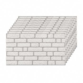 Set de 10 paneles decorativos ladrillo blanco nórdico 100x50cm (5 m2)