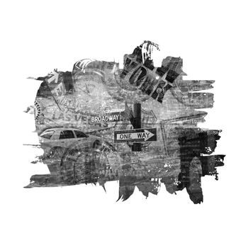 Papel Pintado 3d - Black-and-white New York Collage (400x309 Cm)