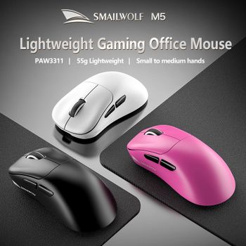 SMAILWOLF M5 Ratón inalámbrico Bluetooth Gaming Laptop Escritorio E-Sports Ligero PAW3311 Carga magnética con cable