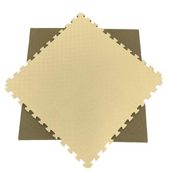 Tatami Puzzle 1x1x20 mm Blanco - Oliva Pack Ahorro【16 Unidades】 Antideslizante, Yoga, Pilates