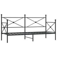 sofa cama sin colchon tela negro 80x200 cm acero vidaxl