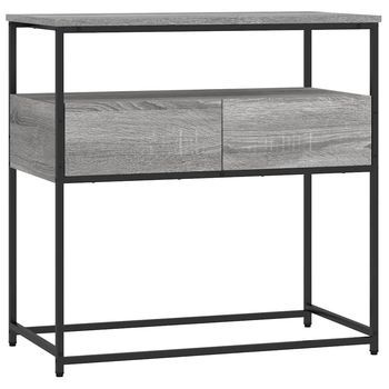 Mesa Consola | Mesa De Entrada | Mesa Auxiliar Madera De Ingeniería Gris Sonoma 75x40x75 Cm
