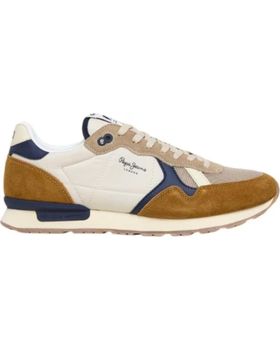 de PEPE JEANS PEPE JEANS PMS40030 - ZAPATILLAS DEPORTIVAS MARRONES CON DETALLES EN AZUL MARRóN