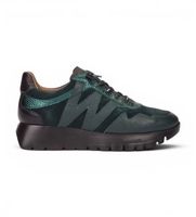 wonders para mujer a-24110 zapatillas de piel odisei verde 37 plano 1 a 3cm cordones casual
