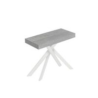 consola extensible 90x40196 cm saki premium small patas cemento blanco