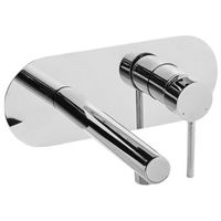 grifo empotrado monomando de lavabo de laton plateado clavijo