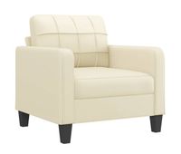 vidaxl sillon cuero sintetico crema 60 cm