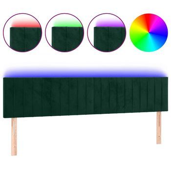 Cabecero Con Led De Terciopelo Gris Oscuro 160x5x78/88 Cm Vidaxl