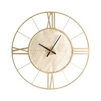 reloj de pared moderno colgante estilo industrial escandinavo marco de metal dorado blamere
