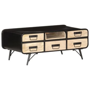 Mesa De Centro Madera Maciza De Mango 100x50x40 Cm Vidaxl
