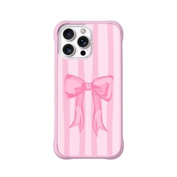 Funda para móvil YoungKit Silicona rosa cálido para iPhone 16 Pro con trasera removible y diseño Ballet Ribbon