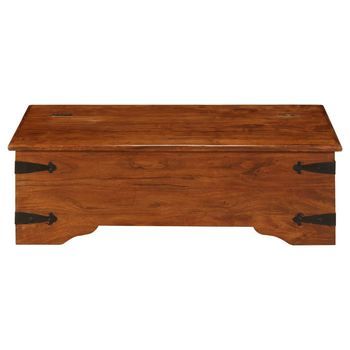 Mesa De Centro Madera Maciza Acacia Acabado Miel 110x55x35 Cm