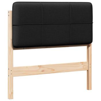 Cabecero Tapizado Marrón Y Negro 90 Cm Madera De Pino Macizo Vidaxl