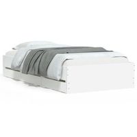 cama para adulto  cama individual  cama con cajones madera de ingenieria blanca 190x190 cm