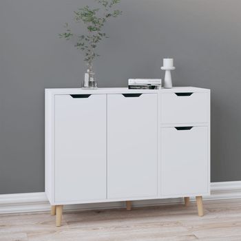Vidaxl Aparador De Madera Contrachapada Blanco 90x30x72 Cm