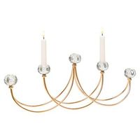 candelabro 5 velas metal doradovidrio