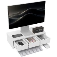 homcom soporte monitor escritorio 51x24x13 cm hasta 24 max 11kg blanco