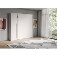 cama abatible francesa vertical versia sofa 140 con armario de 1 puerta derecha blanco
