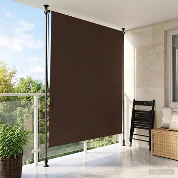 Cortina De Rodillo - Accesorio Para Exterior - Poliéster Y Aluminio - Marrón (120x270cm)