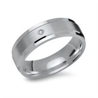 anillo de plata bordes de circonio pulido mate 6 mm