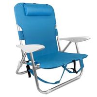 silla plegable aluminio 4 posiciones con cojin 61x28x855 cm azul