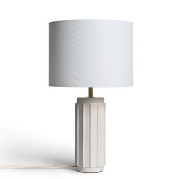 Lámpara De Mesa De Cerámica Corbusier Blanco
