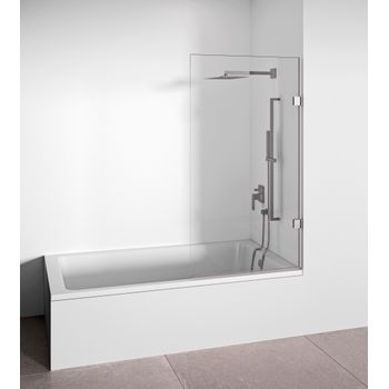 Mampara De Bañera Abatible Cromo 90 Cm Alto 145 Cm Bellobath