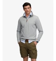 superdry para hombre m2014535a sudadera essential half zip gris l casual algodon