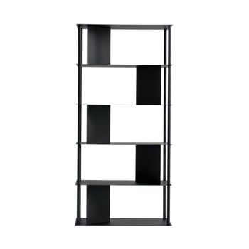 Librería vertical de metal negro 90x40 cm 190h