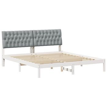 Cama Matrimonial | Cama Para Adulto | Estructura De Cama Con Cabecera Tapizada 180 X 200 Cm