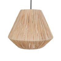 lampara colgante con base de hierro fabricada en paja natural estilo boho damit