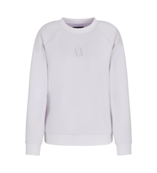A|X Armani Exchange para mujer. XW000826AF13397U0002 Sudadera tipo crewneck con logo blanco (M), Casual, Deportivo, Multideporte, Viscosa