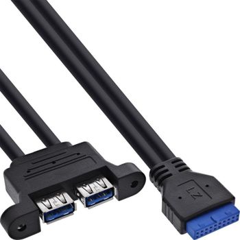 Cable USB InLine 33390K 0.45 m Negro