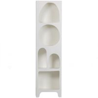 estanteria de madera blanca con nichos