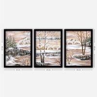 cuadro decorativo enmarcado 3sc152 multicolor 35x45 cm 3 piezas
