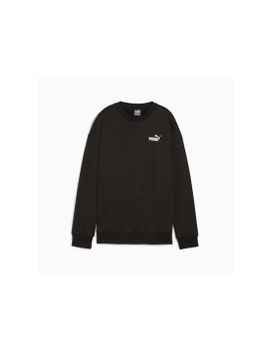 Sudadera Puma Essentials+ Relaxed Small Logo Crew Fl Mujer Negro
