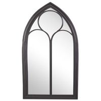 espejo de pared de metal negro 62 x 113 cm efecto envejecido forma de ventana vintage trelly