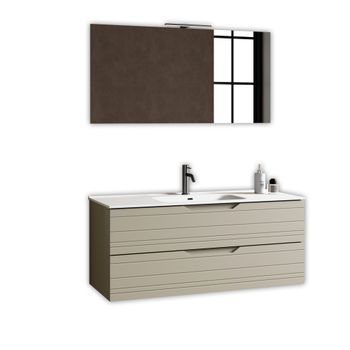 Composición Baño 4 Piezas Solmira Topo En Mdf