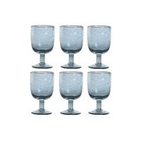copa set 6 cristal 8x8x14 300ml burbujas azul