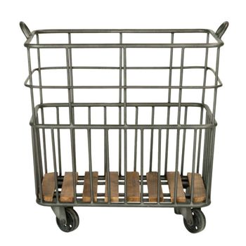 Carrito para leña de metal negro - a53 cm