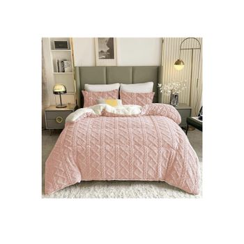Edredón Borrego 180 x 260c m/240 x 260 cm para Cama Individual o Matrimonio con funda para almohada, Edredón Nódico Invierno Cálido y Suave con Relleno de Micro Fibra Poliéster, Edredón Reversible