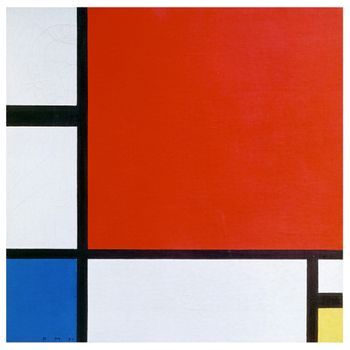 Legendarte - Cuadro Lienzo, Impresión Digital - Composición Ii En Rojo, Azul Y Amarillo - Piet Mondrian - Decoración Pared Cm. 50x50