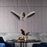 lampara led colgante infinity flux 76w acero y aluminio control remoto intensidad regulable negro