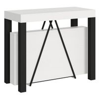 consola extensible 90x40300 cm efecto madera fresno blanco