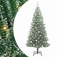 arbol de navidad artificial nevado con luz led verde y 210 cm